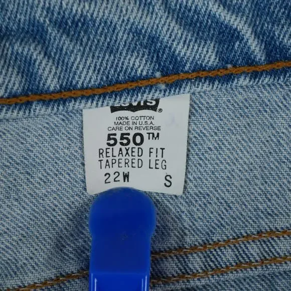 Vintage 90s Levi 550 Jeans Womens 22W High Rise Mom Denim Relaxed Tapered Leg